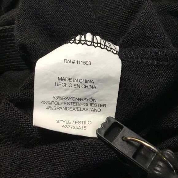 Black knit button down maxi skirt elasticated waist stretchy size Small - Picture 8 of 9